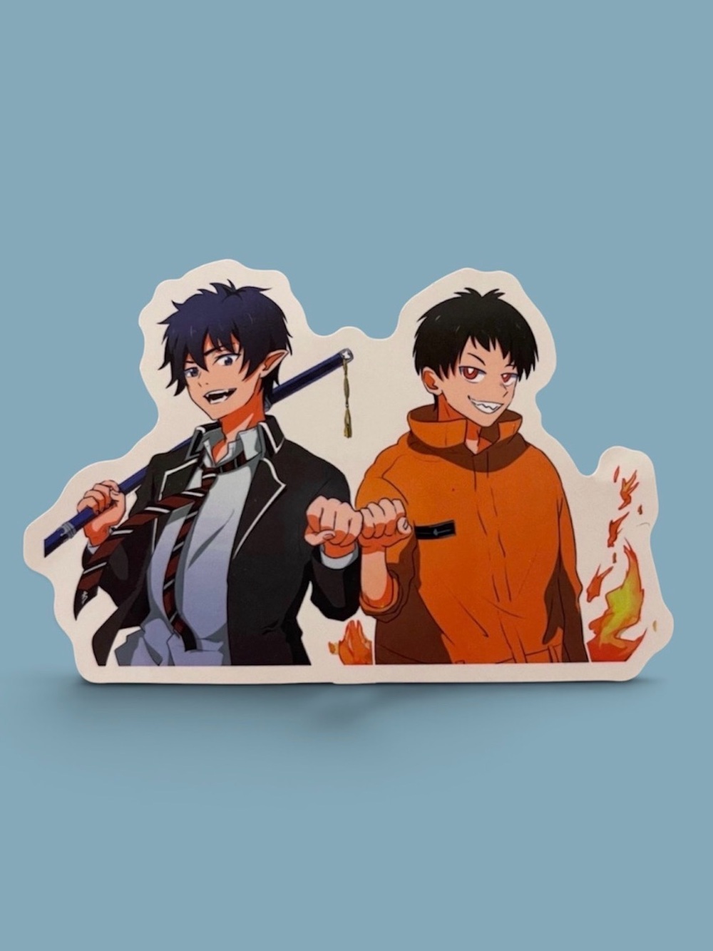 Rin Okumura Shinra Kusakabe Sticker | Anime Crossover